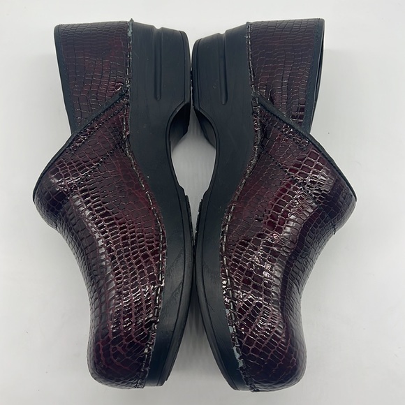 SANITA The Original Danish Clogs Burgundy Croc Embossed Leather EU Size … - Picture 3 of 11